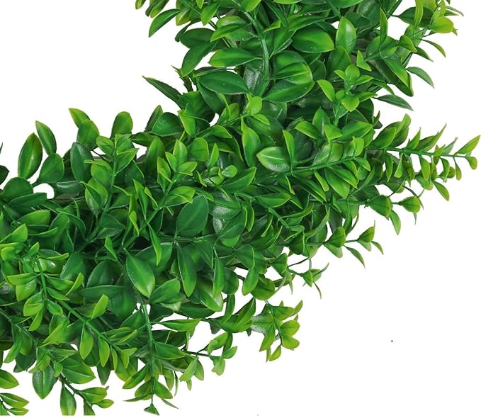 U'Artlines 20" Front Door Wreaths Artificial Spring Summer Greenery Hanging Garland for Home Wedding Wall Window Decoration (20'' Boxwood,1)