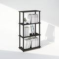 Furinno Turn-N-Tube Book Shelf, 4-Tier Bookshelf, Bookcase with Multipurpose Compact Display Rack, 11.6 x 23.6 x 43.2, for Living Room, Bedroom, Home Office, Americano/Black