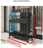 Metal Frame Commercial Umbrella Stand with Removable Drip Tray Large Capacity Heavy Duty Umbrella Holder with wheels for Entryway, Office(Gold,40 * 20 * 70CM/15.8 * 7.9 * 27.6IN)