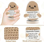 DAFURIET Mini Funny Crochet Doll with Card - 3 Inch Wool Potato for Cheer Up Gifts and Party Decorations