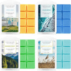 STRN Scented Wax Melts Wax Cubes Long Lasting Strong Scent, Soy Wax Cubes for Warmer Jelly Wax Melts Set, Ocean Breeze, Fresh Linen, Bohemia Forest, Summer Wind (4 x 2.5oz)