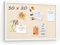 30''x20'' Inch Linen Cork Bulletin Board with Frame, Decorative Pin Board for Office Home and School Wall Decor