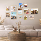 5x5 composite wood Picture Frame Set of 3, Real Glass for Rustic Natural 5x5in Poster Frames- Art Frame, Wall Hanging-Tabletop Display Gallery Family Wedding Memorial Pic Frame Best Gift
