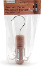 HANGERWORLD 2 Pack Cedar Rotating Belt Organizer Rack Hanger Closet Storage for Belts and Ties