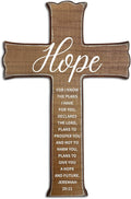 dsjaidh Cross Wall Decor - Wood Color Scripture Wooden Cross For Wall - Rustic Wooden Hanging Signs Easter Decor for Home Office Church Baptism - Christian Gifts for Men Women (Hope) - A04