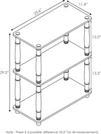 Furinno Turn-N-Tube 3-Tier Compact Multipurpose Shelf Display Rack with Classic Tube, Beech/White