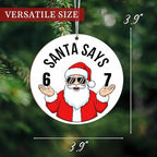 Jabihome Christmas Ornaments 2025, Exchange for Women, Men, Collectible Dated Year Ornaments for Tree, Unique Acrylic Suncatcher, Printed Stained Glass Effect Decor (Santa White)