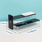 2 Tier Black Acrylic Display Riser Cupcake Stand Display Shelf for Decoration, Makeup