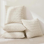 Fancy Homi 4 Packs Decorative Throw Pillow Covers for Living Room Couch Bed, Modern Farmhouse Boho Home Décor Accent Cushion Case, 22" x 22", Cream