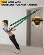 Resistance Bands, Exercise Bands, Resistance Bands for Working Out with Handles and Door Anchor, Workout Bands for Men Women with Protective Sleeve for Fitness Weights Work Out at Home