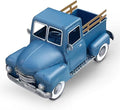 Farmhouse Blue Metal Truck Decor, Vintage Trucks Planter ,Decorative Rustic Pickup Farm Tabletop Storage Table Centerpiece for Office , Desk, Country Style Home & Kitchen Shelf Garden Decoration
