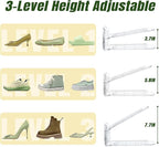 Clear Shoe Slot Organizer, 36 Pack Adjustable Shoe Slots Organizer for Closet Clear Shoe Stackers Shoe Rack Holder Shoes Space Savers for a Pair of Shoes