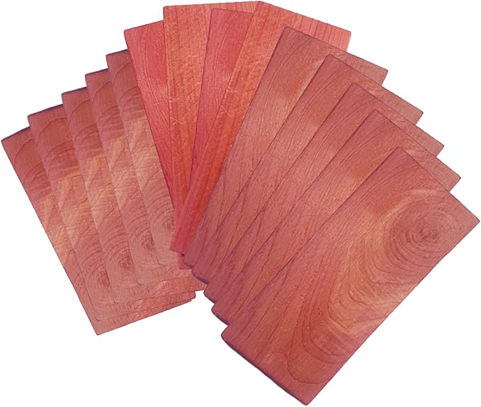 Red Cedar Blocks for Clothing, Shoes, Drawers, 14 Pieces/Box, 3.9 x 1.6 x 0.3inches/Pieces