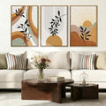 BINCUE Extra Large Boho Abstract Wall Art Abstract Line Wall Decor Mid Century Modern Artwork Boho Plants Wall Pictures Orange Abstract Paintings Orange Art Prints for Living Room Bedroom Office 24x36 Inches 3 Pieces