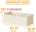SpaceAid 3 Pack 10" High Under Bed Storage Containers, Large Underbed Storage Organizer Bins with Lids for Bedroom, Dorm, Clothes, Closet Organization, Bed Sheets and Blankets (Beige)