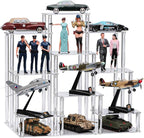 Clear Acrylic Display Risers Stand Shelf, Acrylic Stands Display for Action Figures Collectibles Perfume Organizer Stand,Pop Figures Stand Risers for Decorating & Organizing (9 Tier)