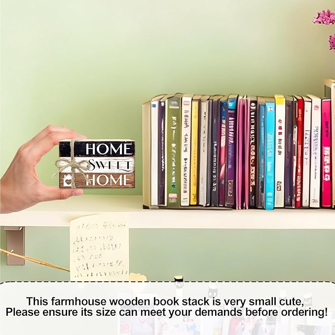 Mini Decorative Books For Home Decor, Small Wood Book Stack For Table Decor, Home Decor Book For Living Room Mantel, Farmhouse Stacked Books Decorative（L34）