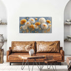 Abstract White Flower Wall Art Golden Floral Pictures Wall Decor Neutral Flowers Canvas Painting Boho Blossom Posters Print Nature Botanical Artwork Bedroom Living Room Office Home Decoration 20x40