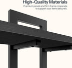 HOOBRO Floating Shelves, 15 Inch Wall Shelf Set of 3, Wall Mounted Storage Shelves 2-Tier, Hanging Bathroom Shelves, for Living Room, Bedroom, Bathroom, Kitchen, Black BK32BJP301
