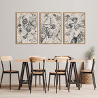 BINCUE Framed Food Wood Wall Art Set of Three Modern Cheers Kitchen Wall Decor Abstract Friends Party Art Print for Kitchen Dining Room Living Room 16x24 Inch