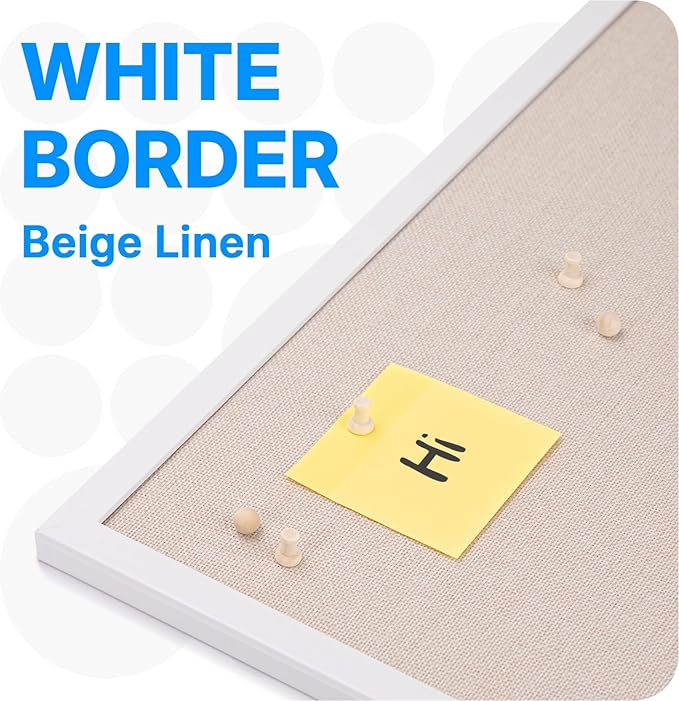 OWLKELA 13.3"x17.7" inch Bulletin Board with Linen 3 Pack, White Wood Style Frame, with 30 Pushpins, Linen Cork Board, Ideal for School, Home & Office