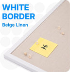 OWLKELA 13.3"x17.7" inch Bulletin Board with Linen 2 Pack, White Wood Style Frame, with 20 Pushpins, Linen Cork Board, Ideal for School, Home & Office