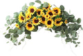 Artificial Sunflower Swag, 30Inch Decorative Flower Swag with Green Leaves Hanging Ornament Floral Swag Door Swag for Door Wedding Party Decoration