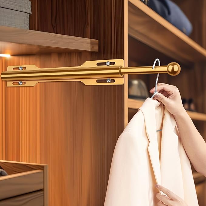 FIRJOY 12" Valet Rod for Closet Pull Out (1 Pack, Orange)