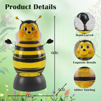 Summer Bee Snow Globe Decor with 6H Timer, Swirling Glitter Bee Snowglobe Spring and Summer Figurine Decorations, USB/Battery Operated, for World Bee Day Spring Holiday Home Decor and Gift