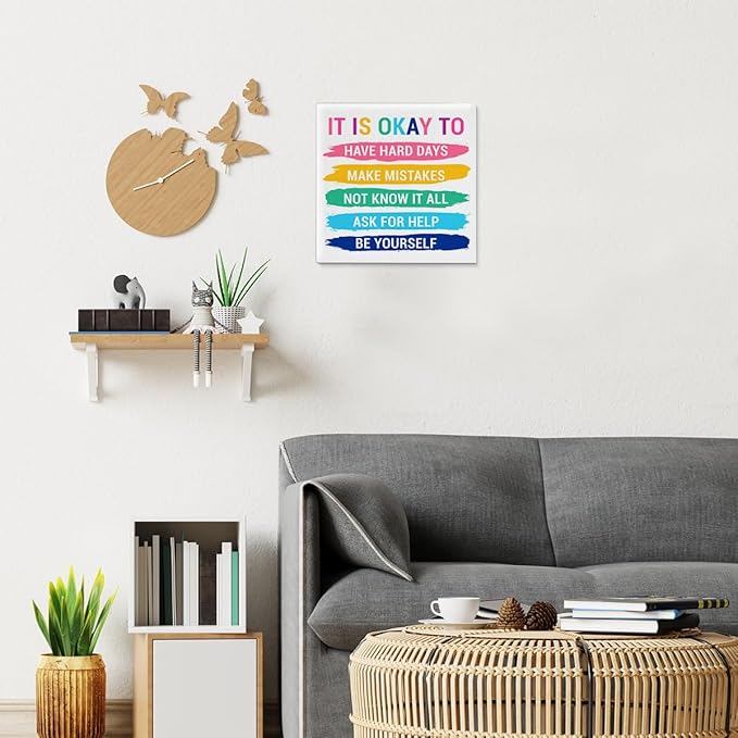 Inspirational Wall Decor Posters for Teen Girls Room, Motivational Quotes Wall Art for Bedroom Bathroom Classroom Home Office Decorations, Encouragement Gift for Woman (8 X 8 Inches, Framed)
