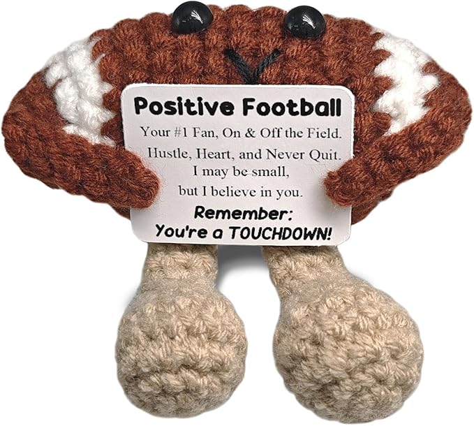 Handmade Collectible Football - Emotional Support Decor,Funny Gift for Football Lovers,Best Friend,Brother,Team Mate,Home Office Man Cave Decor,Footballs Gameday Accent,Sports Fan Gift