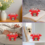 Positive Crochet Crab Animal Emotional Cheer Up Support Stuffed Animal Handmade Birthday Gifts for Christmas Thanksgiving Halloween White Elephant Gift for Women Coworker Friends