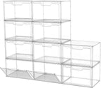 Magnetic Acrylic Clear Shoe Boxes – 360° Transparent Stackable Sneaker Storage & Organizer Box, Professional Shoe Display Case & Multipurpose Storage Bin for Closet (10pcs)