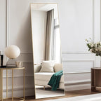 DUMOS 59"x16" Full Length Mirror, Full Body Mirror with Aluminum Alloy Thin Frame, Standing Mirrors with Leaning or Hanging, Suitable for Bedroom, Livingroom, Cloakroom, Gold