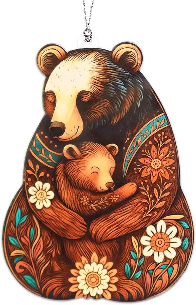 Mama Bear Gifts, Grandma, Mom Birthday Gifts, Mothers Day Suncatcher Hanging, Ideas, Acrylic Bear Mom and Baby Window Hanging Ornament Decor