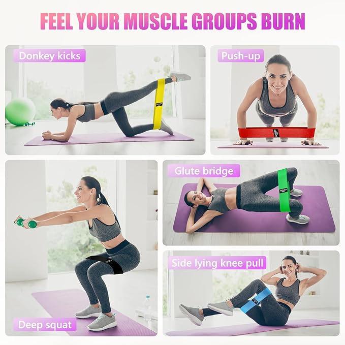 Resistance Bands for Working Out, Exercise Workout Bands for Women & Men, 3 Levels Elastic Stretch Bands for Exercise with Carry Bag for Physical Therapy, Home Fitness, Strength Training, Yoga