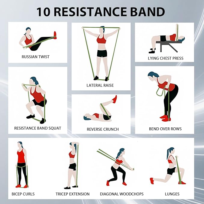LEEKEY Resistance Bands, Exercise Bands,Pull Up Assist Bands - Bands for Working Out,Band for Men and Women Fitness Training, Physical Therapy,Home Workouts