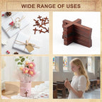 80 Pack Wooden Cross, Wall Crosses Wooden Crosses for Crafts, Wooden Pocket Cross Charms Keychain, Wooden Crosses Pedants for Church Praying, Easter Egg Fillers