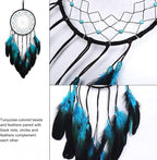 MOONFLY Dream Catcher Handmade Traditional Feather Dreamcatcher Hanging Home Wall Decoration Craft Ornament for Home, Bedroom, Kids, Boys Native American Style Décor (Blues)