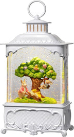 Easter Snow Globe Lantern Bunny Tree with Timer, USB and Battery Powered, Easter Decorations for Home Bunny Eggs Tree Chicken