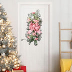 SM SunniMix Christmas Swag Teardrop Swag Artificial Wreath Door Swag Decorative Bow Ornament Lightweight PP Material Suitable for Gift Giving Home Decoration, Pink
