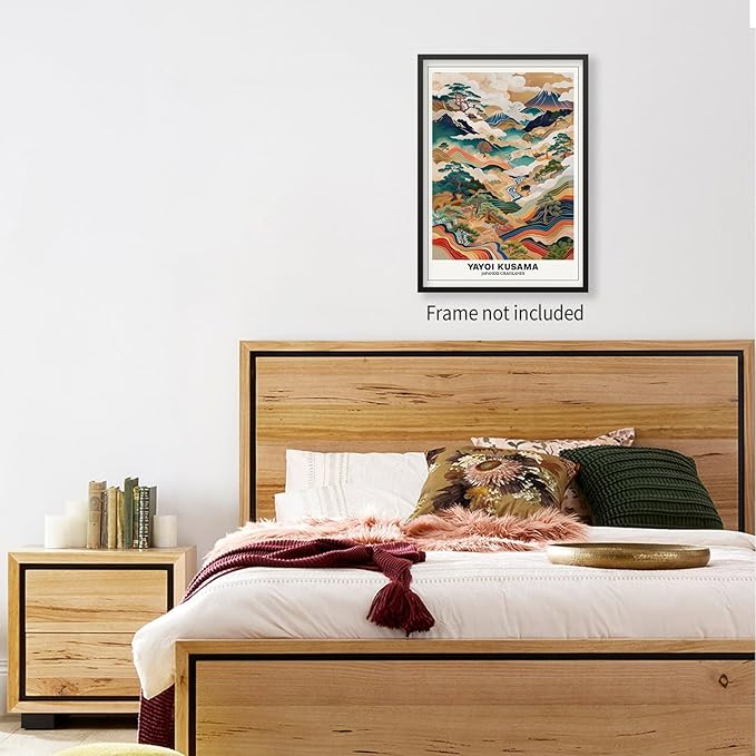 Vintage Yayoi Kusama Grasslands Posters Japanese Wall Art Yayoi Kusama Abstract Landscape Canvas Print for Stylish Room Bedroom Living Room Gallery Decor 11x14in Unframed