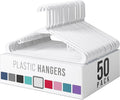 Plastic Hangers 50 Pack White - Clothes Hangers - Makes The Perfect Coat Hanger and General Space Saving Clothes Hangers for Closet - Percheros Ganchos para Colgar Ropa Hangars