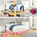 punemi Under Bed Storage Containers, Pink Underbed Storage With Rigid Side/Bottom Support, Closet Organizers And Storage Bins, Blankets Clothes Comforters Storage Bag, Dorm Room Essentials For Girls