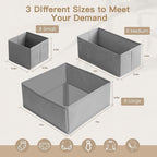 Criusia Drawer Organizer Clothes, 24 Pack Dresser Organizer for Baby Clothes, Underwear, Sock- Foldable Closet Organization and Storage Dividers Bins for Nursery, Bedroom and Dorm (Grey)