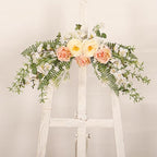 Faux Various Flowers Swag, Realistic Artificial Peony Floral Swag Hanging Arrangement for Home, Wedding, Party, Indoor Outdoor Arch Decor