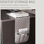 Remote Control Holder for Couch, Armchair Caddy for Recliner Sofa Armrest Organizer, PU Waterproof Non-Slip Bedside Storage with 5 Pocket for Cell Phone TV Remote Magazine Tablet Glass Grey