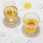ABenkle Drink Coasters with Holder Set of 10, Cotton Woven Absorbent Coasters for Drinks, Minimalist Home Decor Coaster Set for Wooden Tabletop Protection Table, 4.3 inches