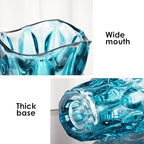 CEMABT Glass Vases for Flowers，Thickened 3.4 lb Morden vases for Tables Centerpieces, vase for Home Decor, Crystal,Colorful,Vintage and Clear Rose Large Vases Christmas Day Gifts（Blue）