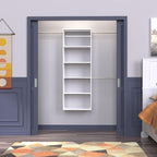 ClosetMaid SuiteSymphony Hanging Closet Kit Includes (1) Tower, (3) Closet Rods, and (6) Shelves, White